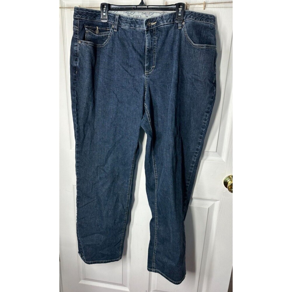 Cato Jeans Women's Size 22 Dark Wash Straight Leg High Rise 5 Pocket Y2K Plus